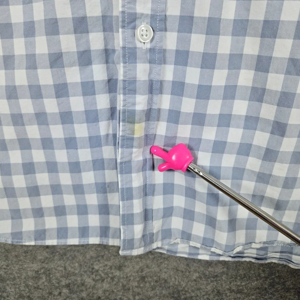 J‎ Crew Men's Gray & White Checked Dress Shirt Size M 15-15 1/2 100% Cotton SPOT